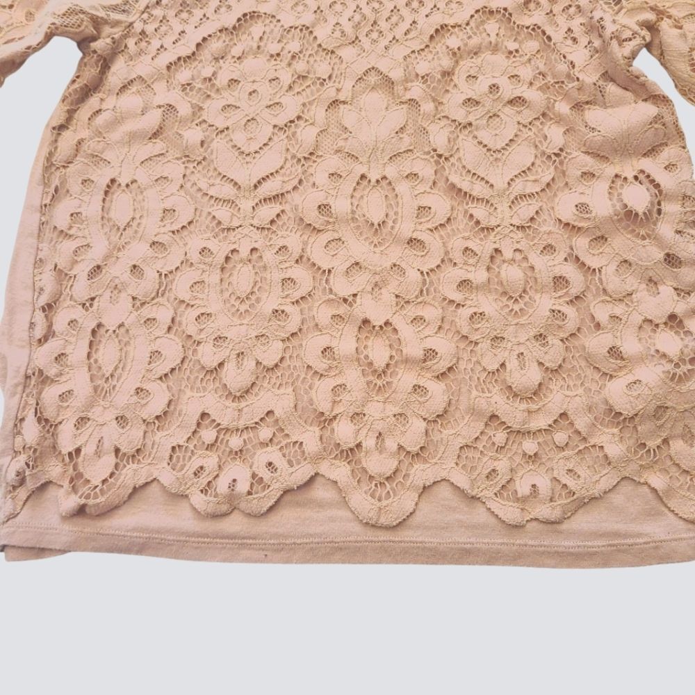 Art Class Top Lace Med Sleeves Pullover Soft Dusty Rose Sz XL 14 16 - Picture 7 of 12